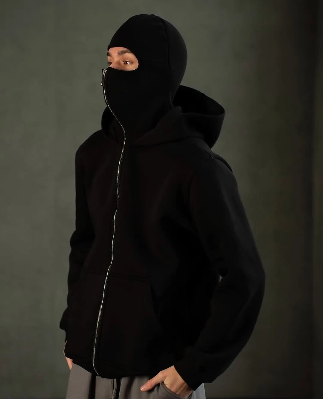 Balaclava Hoodie with Built-In Face Mask