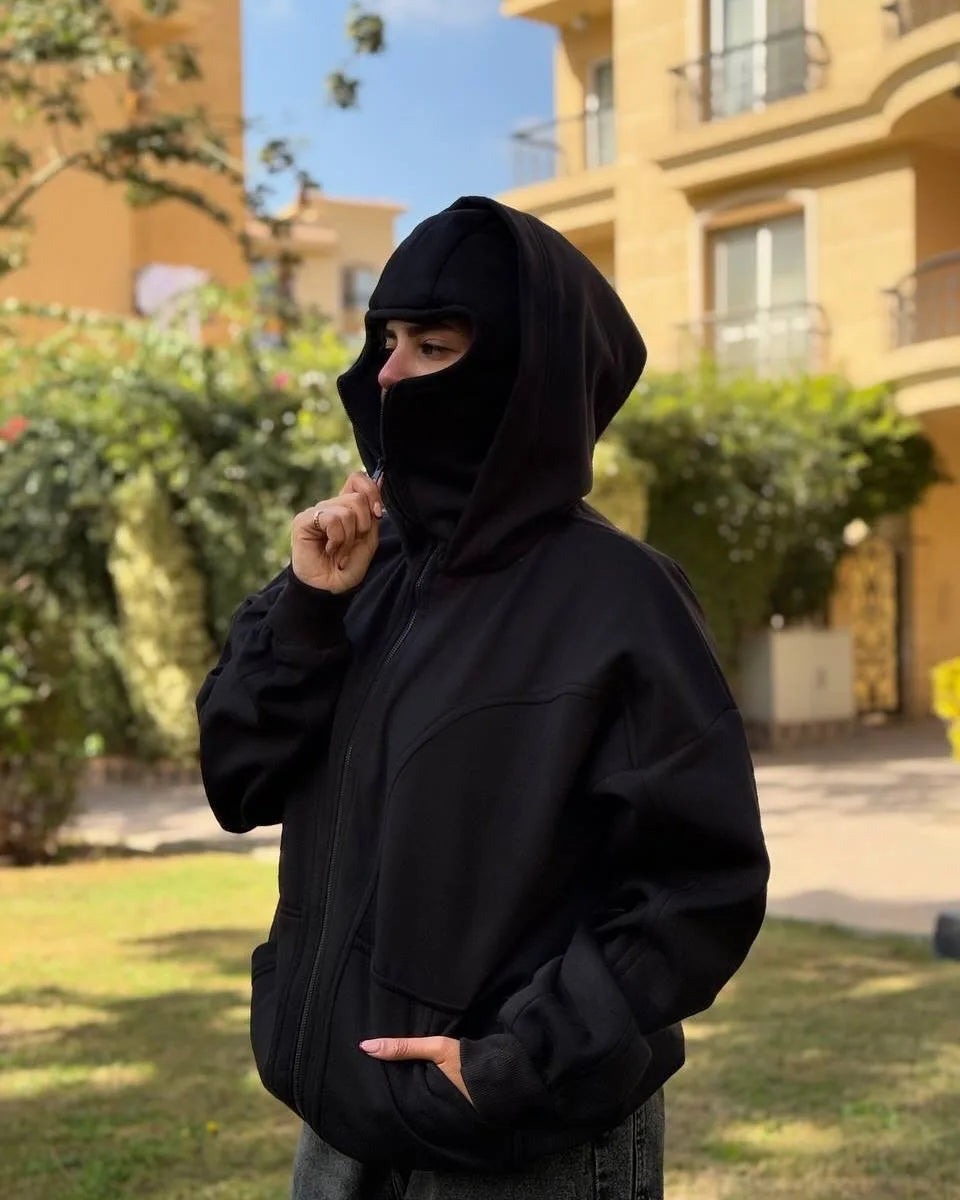 Balaclava Hoodie with Built-In Face Mask