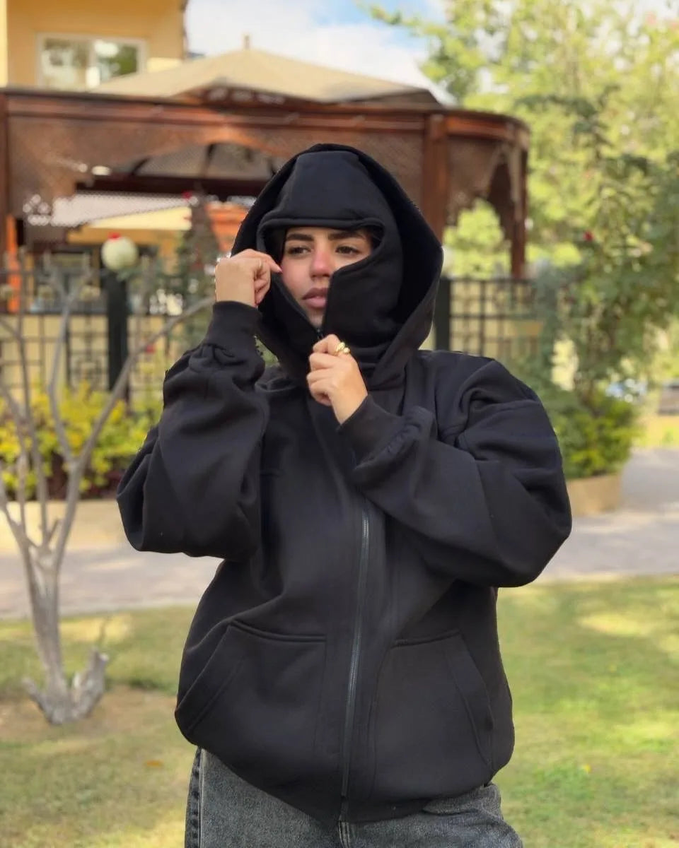 Balaclava Hoodie with Built-In Face Mask